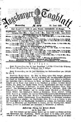 Augsburger Tagblatt Donnerstag 26. Juni 1862