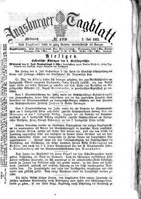 Augsburger Tagblatt Mittwoch 2. Juli 1862