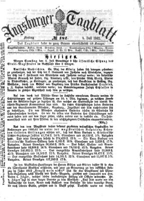 Augsburger Tagblatt Freitag 4. Juli 1862