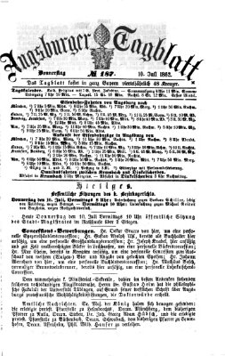 Augsburger Tagblatt Donnerstag 10. Juli 1862