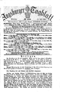 Augsburger Tagblatt Sonntag 13. Juli 1862