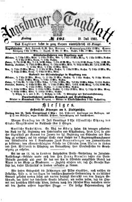 Augsburger Tagblatt Freitag 18. Juli 1862