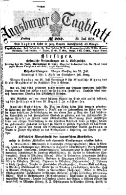 Augsburger Tagblatt Freitag 25. Juli 1862