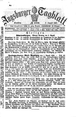 Augsburger Tagblatt Samstag 2. August 1862