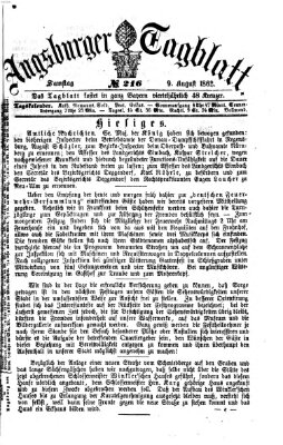 Augsburger Tagblatt Samstag 9. August 1862