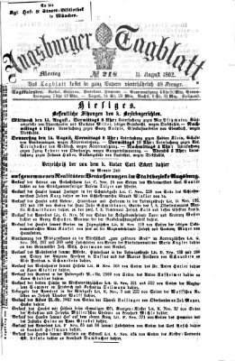 Augsburger Tagblatt Montag 11. August 1862