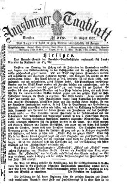 Augsburger Tagblatt Dienstag 12. August 1862