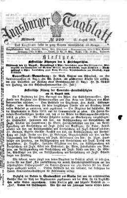 Augsburger Tagblatt Mittwoch 13. August 1862