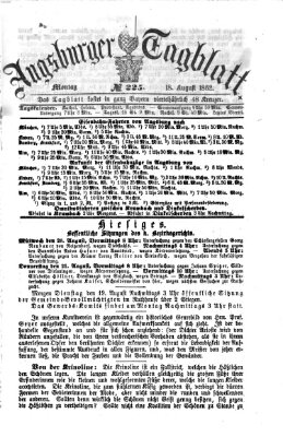 Augsburger Tagblatt Montag 18. August 1862