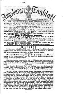 Augsburger Tagblatt Donnerstag 28. August 1862