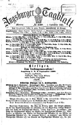 Augsburger Tagblatt Montag 1. September 1862