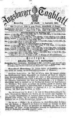 Augsburger Tagblatt Donnerstag 4. September 1862