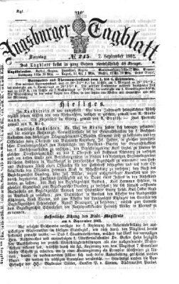 Augsburger Tagblatt Sonntag 7. September 1862