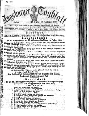 Augsburger Tagblatt Freitag 12. September 1862