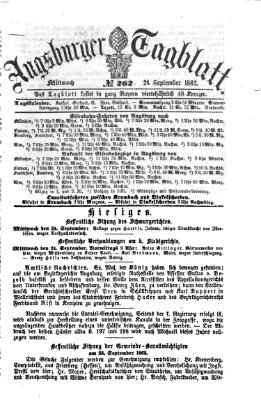 Augsburger Tagblatt Mittwoch 24. September 1862