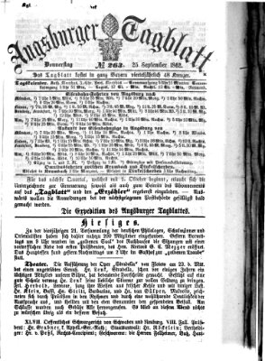 Augsburger Tagblatt Donnerstag 25. September 1862