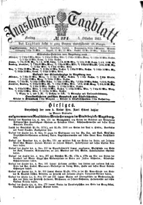 Augsburger Tagblatt Freitag 3. Oktober 1862