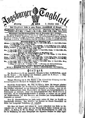 Augsburger Tagblatt Sonntag 5. Oktober 1862