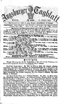 Augsburger Tagblatt Sonntag 12. Oktober 1862