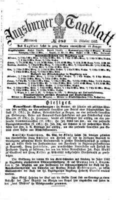 Augsburger Tagblatt Mittwoch 15. Oktober 1862