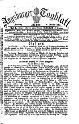 Augsburger Tagblatt Sonntag 19. Oktober 1862