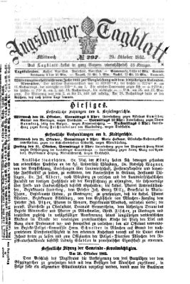 Augsburger Tagblatt Mittwoch 29. Oktober 1862