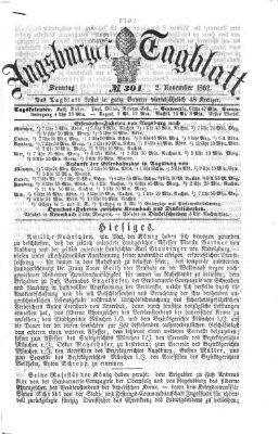 Augsburger Tagblatt Sonntag 2. November 1862