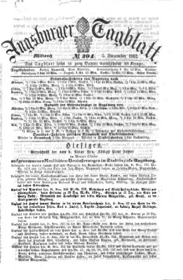 Augsburger Tagblatt Mittwoch 5. November 1862