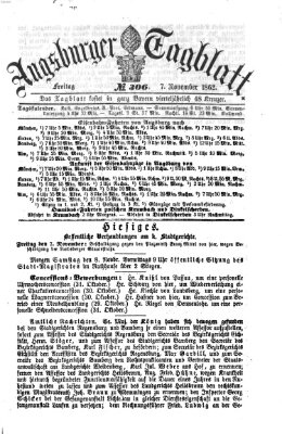 Augsburger Tagblatt Freitag 7. November 1862