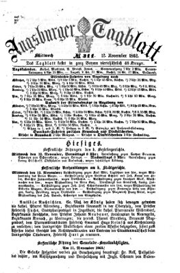 Augsburger Tagblatt Mittwoch 12. November 1862