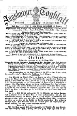 Augsburger Tagblatt Donnerstag 13. November 1862