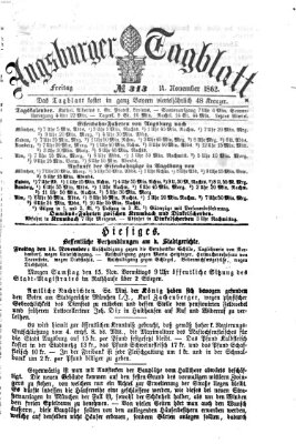 Augsburger Tagblatt Freitag 14. November 1862