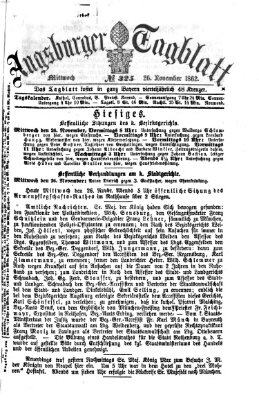 Augsburger Tagblatt Mittwoch 26. November 1862