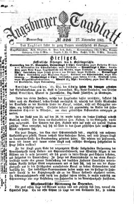 Augsburger Tagblatt Donnerstag 27. November 1862