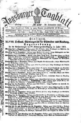 Augsburger Tagblatt Freitag 28. November 1862