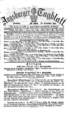 Augsburger Tagblatt Samstag 29. November 1862