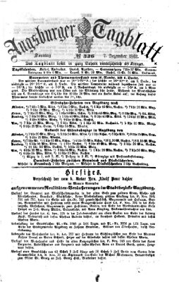 Augsburger Tagblatt Sonntag 7. Dezember 1862