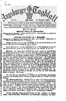 Augsburger Tagblatt Freitag 12. Dezember 1862