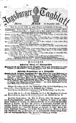 Augsburger Tagblatt Montag 22. Dezember 1862