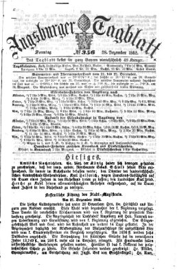 Augsburger Tagblatt Sonntag 28. Dezember 1862