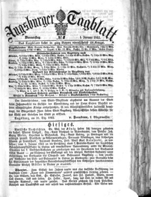 Augsburger Tagblatt Donnerstag 1. Januar 1863