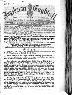 Augsburger Tagblatt Freitag 23. Januar 1863