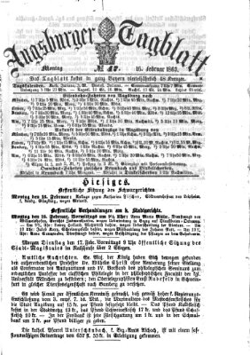 Augsburger Tagblatt Montag 16. Februar 1863