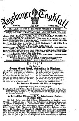 Augsburger Tagblatt Dienstag 17. Februar 1863