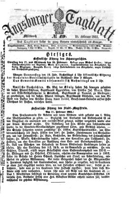 Augsburger Tagblatt Mittwoch 18. Februar 1863