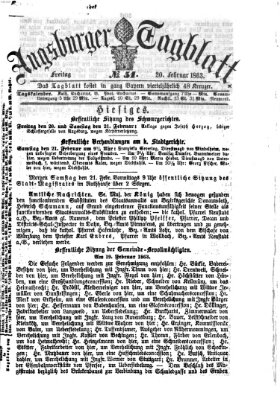 Augsburger Tagblatt Freitag 20. Februar 1863