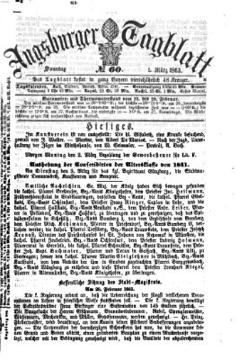 Augsburger Tagblatt Sonntag 1. März 1863