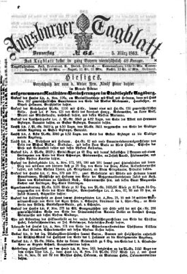 Augsburger Tagblatt Donnerstag 5. März 1863