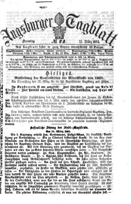 Augsburger Tagblatt Sonntag 15. März 1863