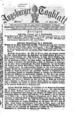 Augsburger Tagblatt Montag 23. März 1863